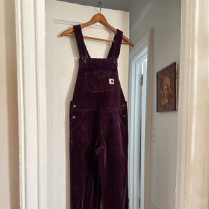 Carhartt Work in Progress Purple Corduroy Bib Overalls